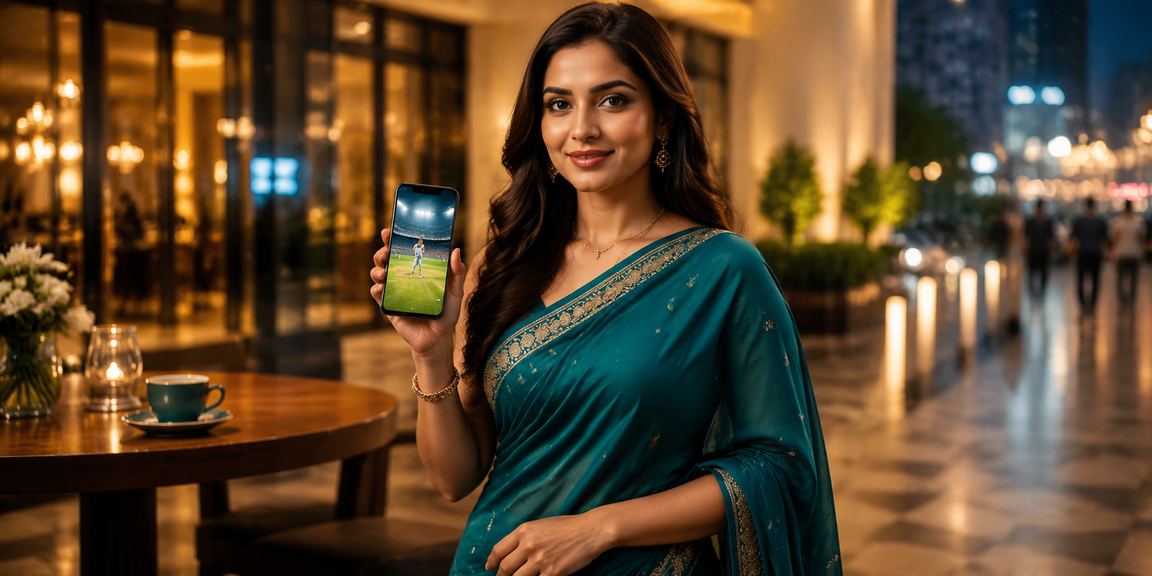 Indian cricket betting environment with vibrant saree attire